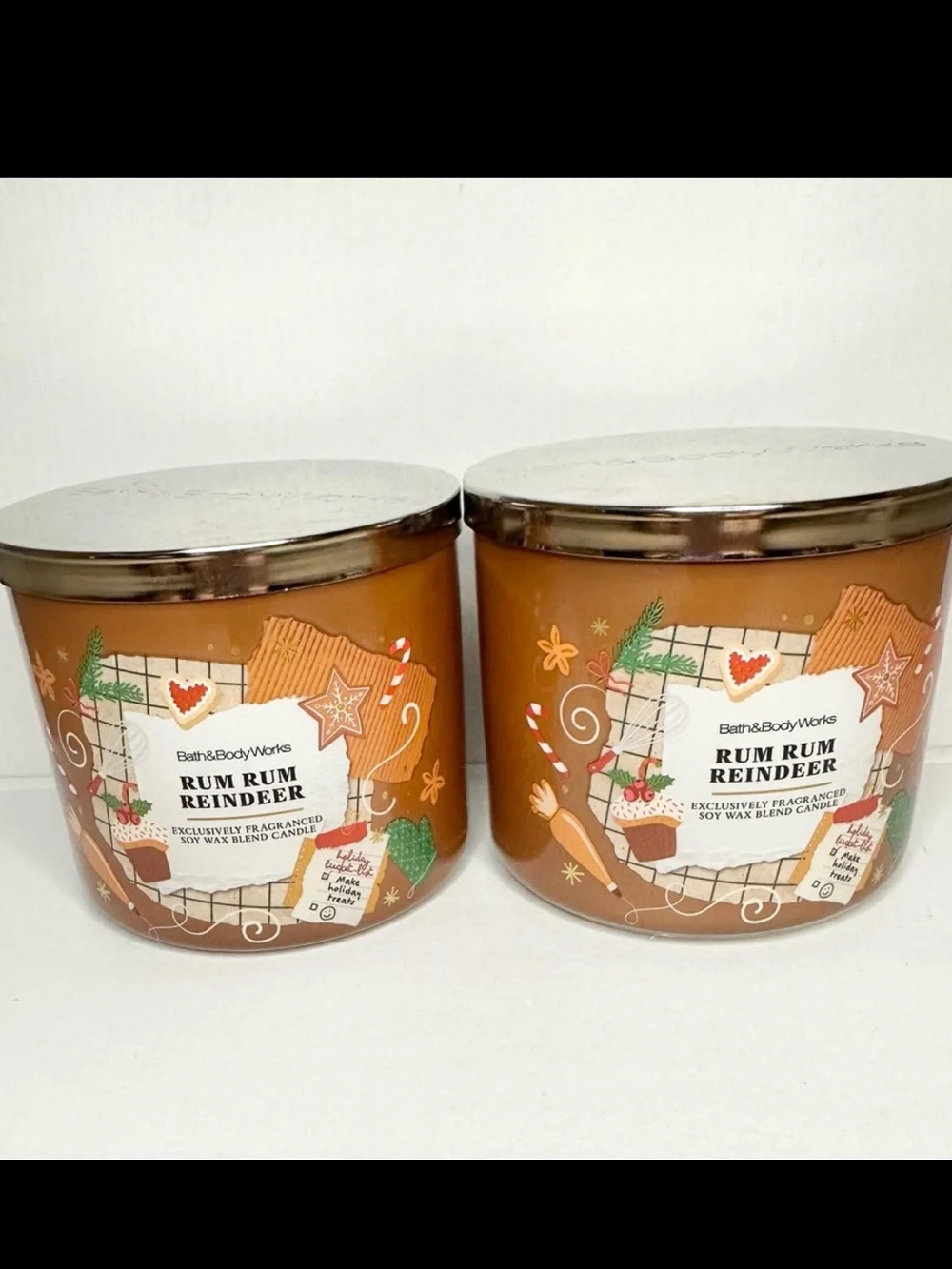Bath & Body Works Rm Rm Reindeer 3-Wick Candle Set (2)